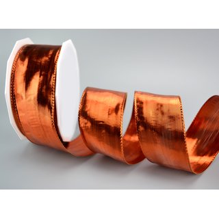 20 m x 40 mm Dekoband GLOSSY KUPFER Glanzband metallic...