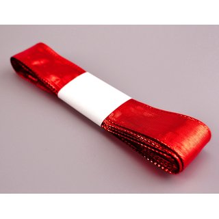 3 m x 25 mm Dekoband GLOSSY ROT Glanzband metallic...