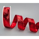 20 m x 25 mm Dekoband GLOSSY ROT Glanzband metallic...