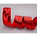 20 m x 40 mm Dekoband GLOSSY ROT Glanzband metallic...