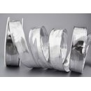 20 m x 25 mm Dekoband GLOSSY SILBER Glanzband metallic...