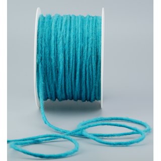 Wollkordel Wolldocht TÜRKIS 80 m x 3-4 mm 100 % Wolle...