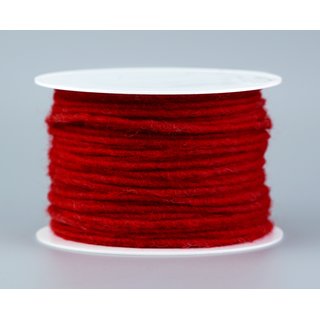 Wollkordel Wolldocht ROT 80 m x 3-4 mm 100 % Wolle Filzband Filzkordel Dekoband Kordel Schnur