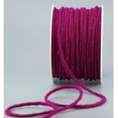Wollkordel Wolldocht PINK / FUCHSIA 80 m x 3-4 mm 100 %...