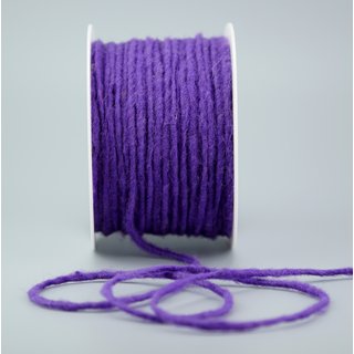 Wollkordel Wolldocht LILA 80 m x 3-4 mm 100 % Wolle...