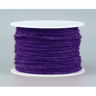 Wollkordel Wolldocht LILA 80 m x 3-4 mm 100 % Wolle Filzband Filzkordel Dekoband Kordel Schnur