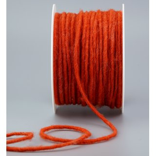 Wollkordel Wolldocht ORANGE 80 m x 3-4 mm 100 % Wolle...