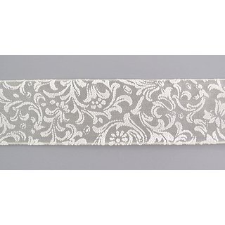 3 m x 40 mm Dekoband Grace CREME Ivory Geschenkband transparent Hochzheitsband mit Draht Schleifenband