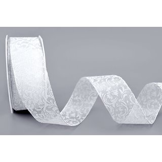 20 m x 40 mm Dekoband Grace WEISS Geschenkband...