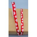 Dekoband SNOWFLAKES ROT 3 m x 15 mm Geschenkband mit Draht