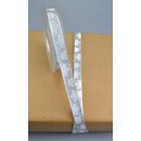 Dekoband SNOWFLAKES HELLGRAU 20 m x 15 mm Geschenkband...