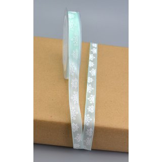 Dekoband SNOWFLAKES MINT 20 m x 15 mm Geschenkband mit Draht