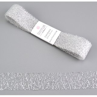 Dekoband ?Magic Lace? SILBER 3 m x 25 mm transparent...