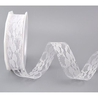 3 m x 25 mm Spitzenband LAURA WEISS Dekoband Spitze...