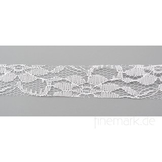 3 m x 25 mm Spitzenband LAURA WEISS Dekoband Spitze Polyester Vintage Hochzeit Tllspitze